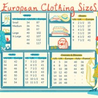 European Size Conversion Chart Clothes