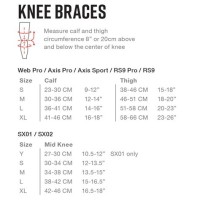 Evs Axis Sport Knee Brace Size Chart