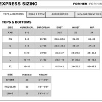 Express Editor Pants Size Chart