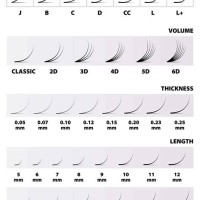 Eyelash Extension Size Chart