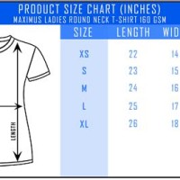 Female T Size Chart