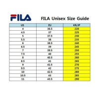 Fila Size Chart Shoes Korean