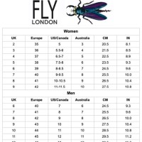 Fly London Sandals Size Chart