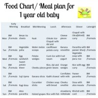 Food Chart For 1 Year Old Kerala Baby