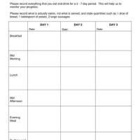 Food Intake Chart Printable