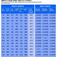 Foot Length And Width Shoe Size Chart