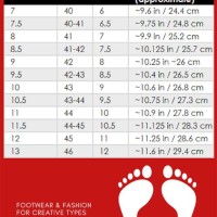 Foot Length To Shoe Size Chart Uk Mens