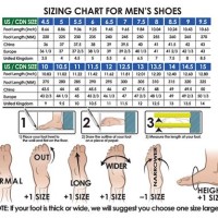 Foot Size Chart Length And Width