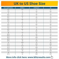 Foot Size Chart Uk And Us