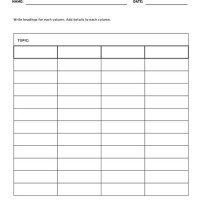 Four Column Chart Template Printable