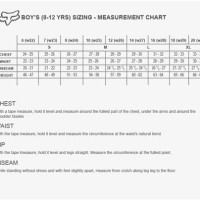 Fox Mtb Youth Size Chart