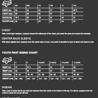 Fox Youth Gear Size Chart