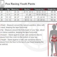 Fox Youth Pants Size Chart