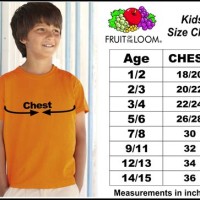 Fruit Of The Loom Childrens T Shirt Size Chart