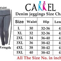 Genie Slim Jeggings Size Chart