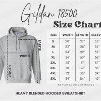 Gildan 18500 Size Chart