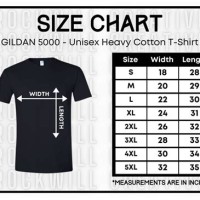 Gildan 5000 Size Chart For T Shirts