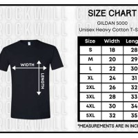 Gildan 5000 T Shirt Size Chart