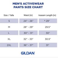 Gildan Pants Size Chart