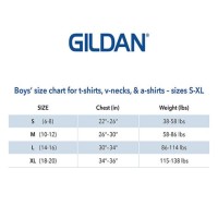 Gildan Short Sleeve Shirt Youth Size Chart