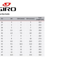 Giro Shoe Size Chart