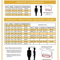 Graduation Cap And Gown Size Chart