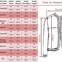 H 038 M Jacket Size Chart