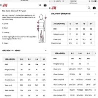 H M Shirt Size Chart Indonesia