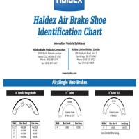 Haldex Brake Shoe Identification Chart