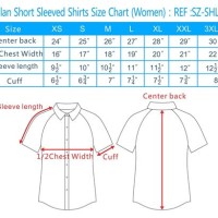 Half Sleeve Shirt Size Chart