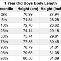 Height Chart For 1 Year Old Boy