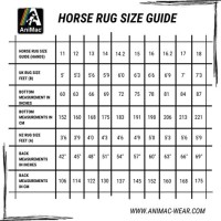 Horse Fly Sheet Size Chart