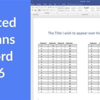 How To Create A Two Column Chart In Word