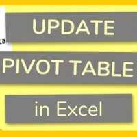 How To Update Pivot Chart