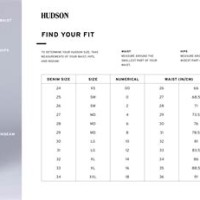 Hudson Jeans Size Chart