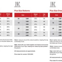 Inc Clothing Size Chart