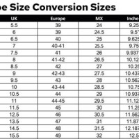 Inches To Us Men S Shoe Size Conversion Chart