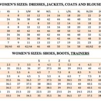 International Clothing Size Chart In Cm