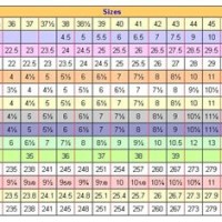 International Shoe Size Chart Conversion