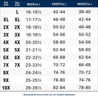 Izod Big And Tall Shirt Size Chart