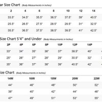 J Kara Dress Size Chart