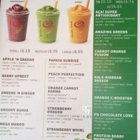 Jamba Juice Calorie Chart