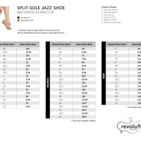 Jazz Shoe Size Chart