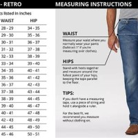 Jean Trouser Size Chart