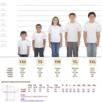 Jerzees Youth Shirt Size Chart