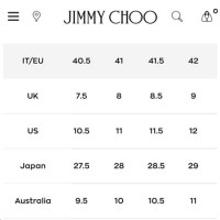 Jimmy Choo Belt Size Chart