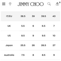 Jimmy Choo Mens Size Chart