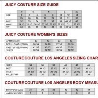 Juicy Couture Size Chart Pants