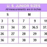 Juniors Pants Size Chart