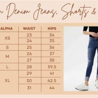 Kancan Bell Bottom Jeans Size Chart